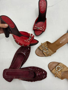 Red croco platforms heels mules (36)