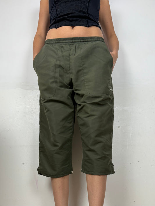 Khaki low rise capri joggers pants (S/M)