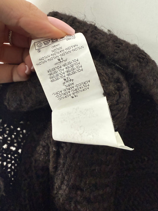 Brown turtleneck knitted jumper tee (XS)