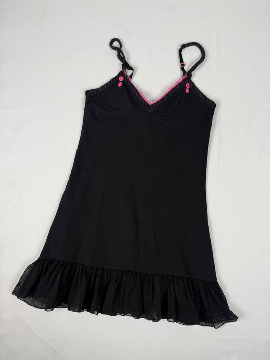 Black & pink super soft babydoll mini dress (S/M)