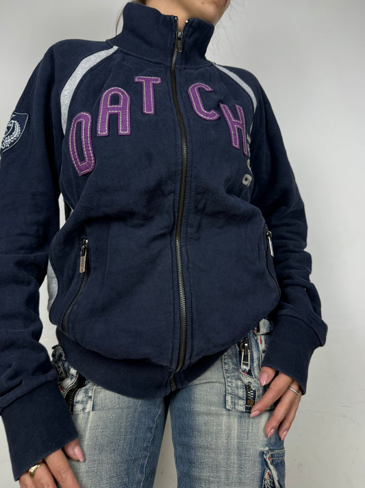 Navy cotton zip up sweatshirt (XL)