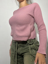 Load image into Gallery viewer, Baby pink ribbed knitted jumper with pockets (S)