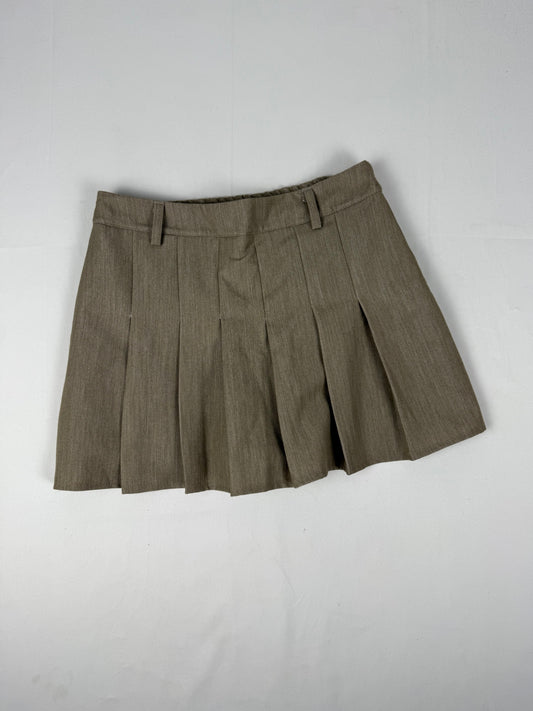 Beige low rise office mini skirt (S/M)