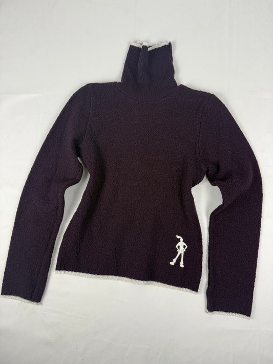 Purple tight fitl turtleneck jumper (XS/S)