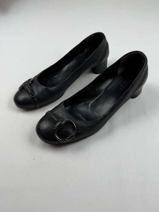 Black monogram ballet flat (36.5)
