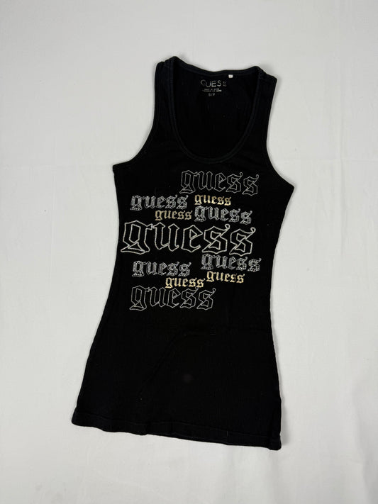 Black tight fit ribbed tank top (S)