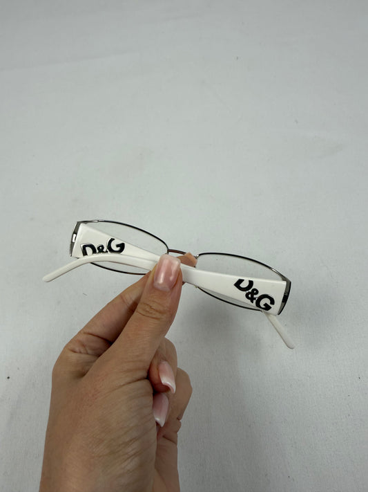 White silver logo office glasses (no prescription)