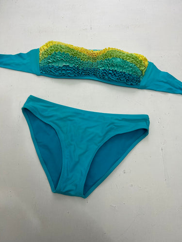 Blue bandeau low rise y2k vintage bikini set (S)