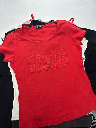 Red y2k vintage spell out logo tee (S/M)