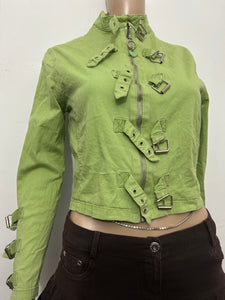 Green belt jacket  90s y2k vintage  (S/M)