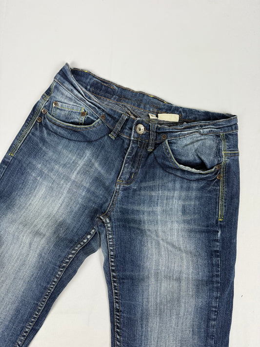 Brown velvet ribbed panther baggy pants (M)