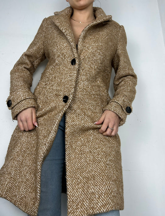 Beige wool trench coat (S/M)