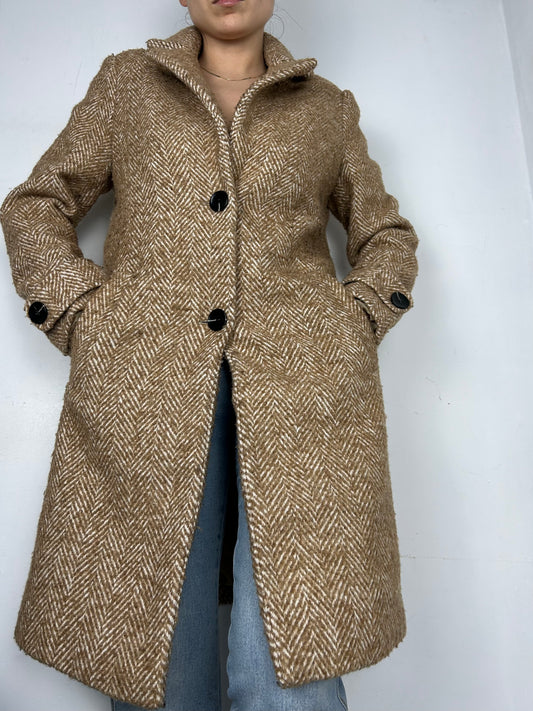 Beige wool trench coat (S/M)