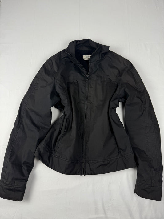 Black zip up lightweight puffer biker jacket (M/L)