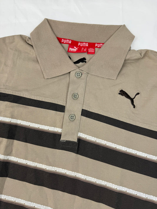 Beige 100% cotton polo tee (M)