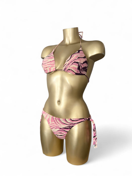 Pink panther print bikini set (S/M)