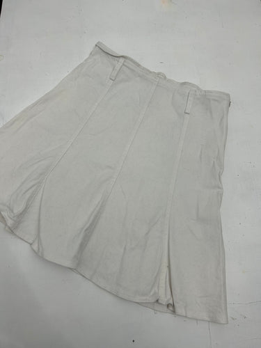 White  coton spring low rise pleated mid skirt 90s y2k vintage (S)