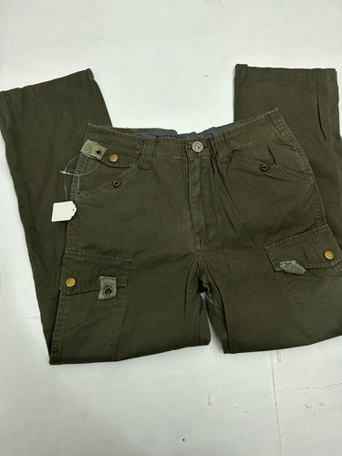 Khaki cargo utility low waisted 90s vintage baggy pants (XS/S)