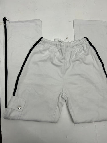 White low waisted 90s vintage flare bootcut joggers sweatpants (S)