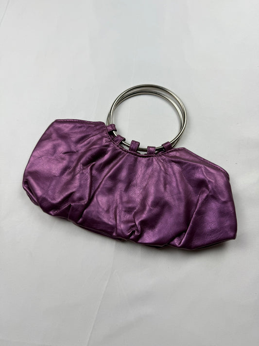 Purple metallic night out hoops mini bag (25x11cm)