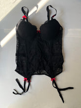 Load image into Gallery viewer, Black mesh lace corset cami top (S)