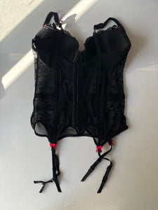 Black mesh lace corset cami top (S)