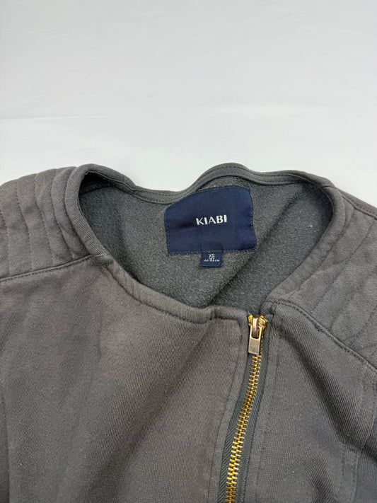 Grey cotton zip up tight fit jacket (XS)