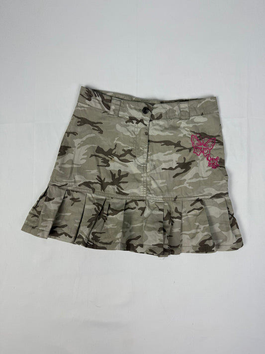 Khaki camo pleated mini skirt (XS)