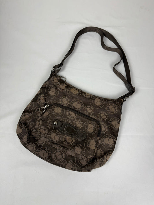 Brown medium besace shoulder bag (27x26cm)