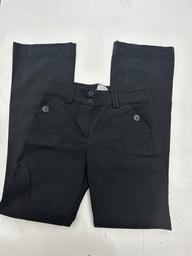 Black low waist 90s vintage flare denim office pants (XS/S)