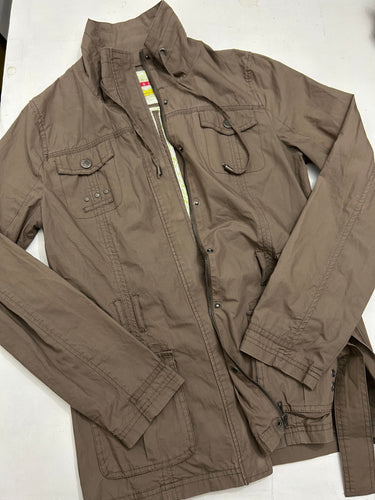 Brown  zip up utility spring  jacket y2k vintage (M)