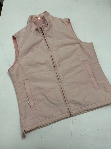 Baby pink  zip up sleeveless spring  jacket y2k vintage (S)