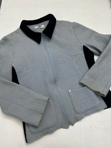 Baby blue zip up fleece spring  jacket y2k vintage (S)