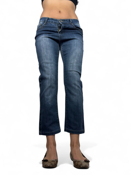 Blue low waist denim pants (S/M)