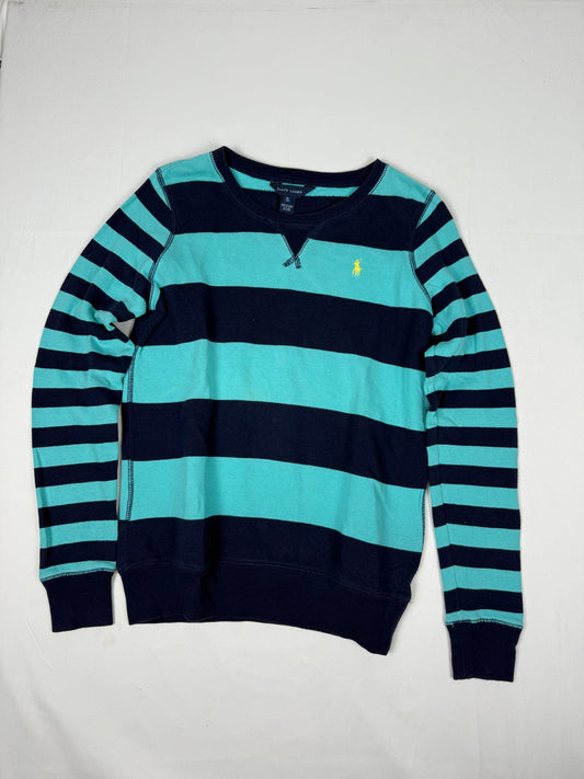 Blue striped cotton logo jumper (S/M)