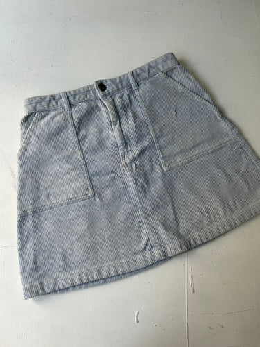Light blue velvet ribbed denim low rise mini skirt  90s y2k vintage (S)