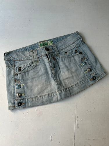 Blue denim low rise miniskirt  90s y2k vintage (S/M)