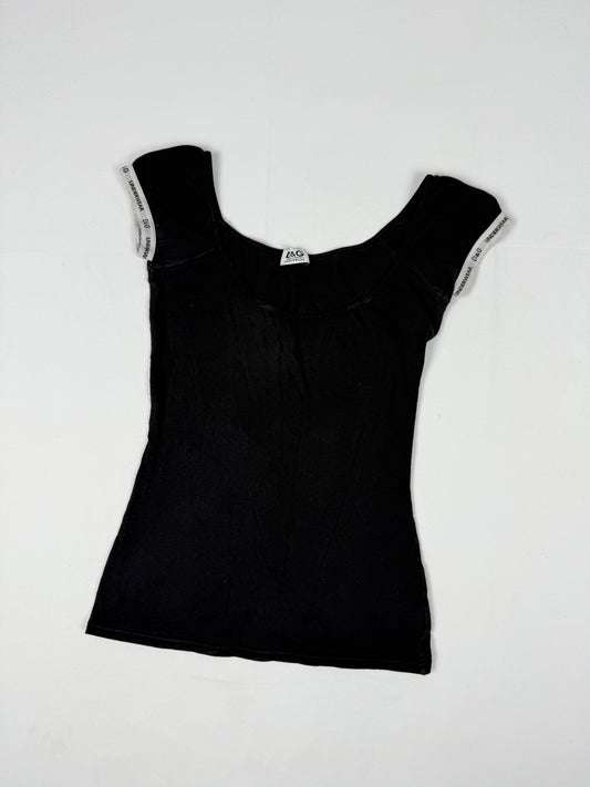 Black cotton stretchy tee (XS)