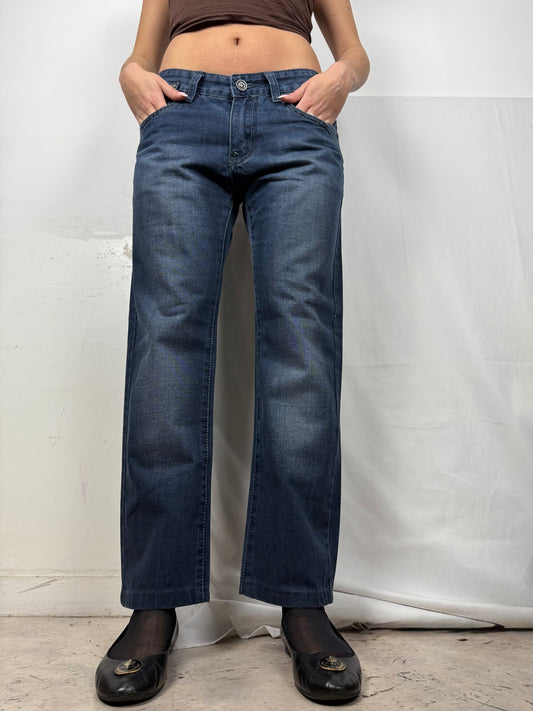 Navy low rise baggy pants (S/M)