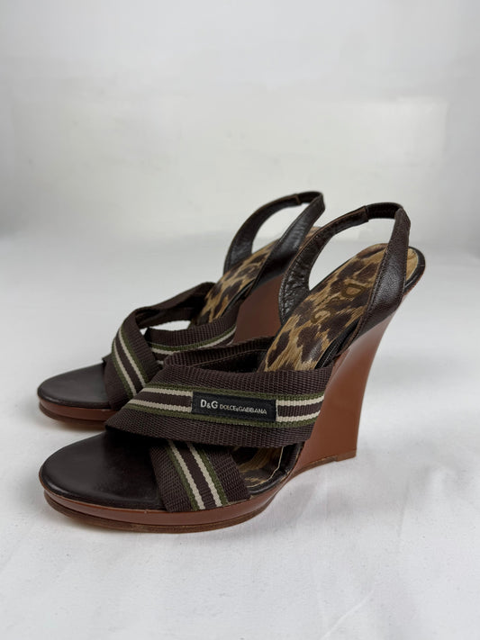Brown wedge heels (37)