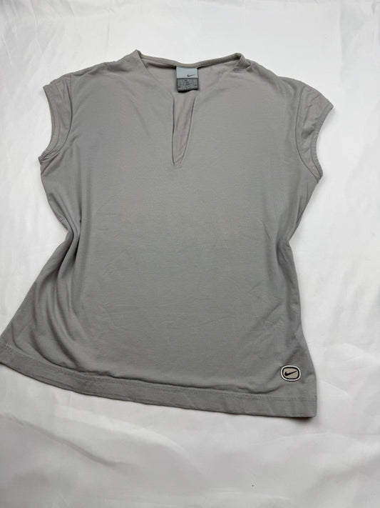 Grey swoosh logo tight fit tee (S/M)