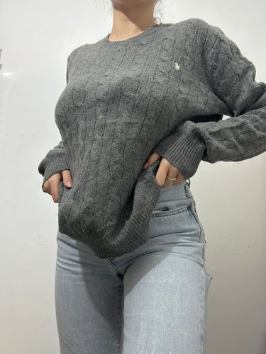 Grey cashmere & merinos wool 90s knitted  jumper (S/M)