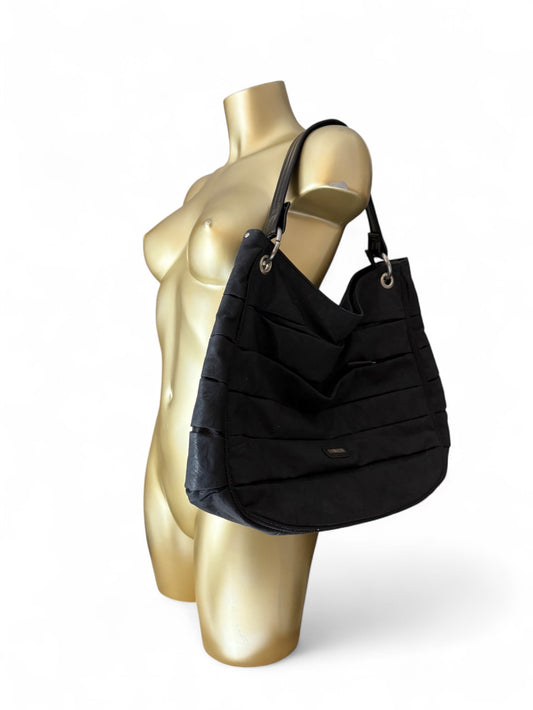 Black uni besace shoulder bag (36x34cm)