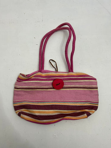 Pink striped small besace knitted shoulder bag y2k vintage