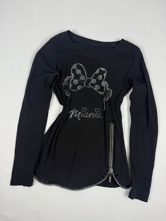 Black strass Minnie long sleeves top (XS)