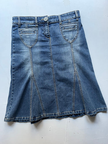 Blue denim low rise mid skirt 90s y2k vintage (S/M)