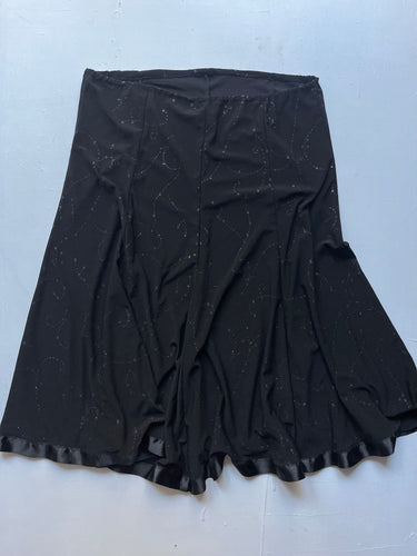 Black strass floral print low rise mid skirt 90s y2k vintage (S/M)