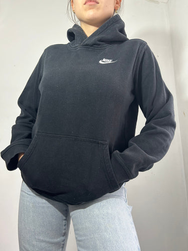 Black 90s hoodie with embroidered logo (S)