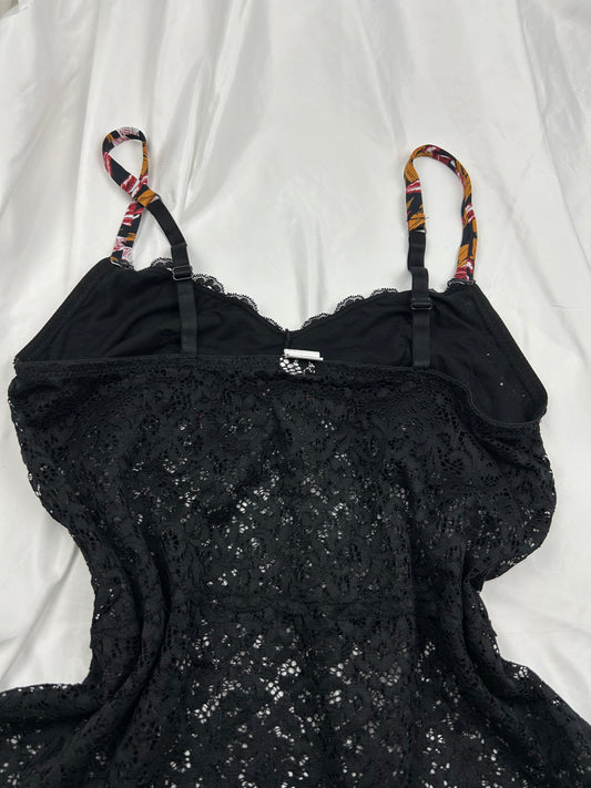 Black lace babydoll cami top (XL)