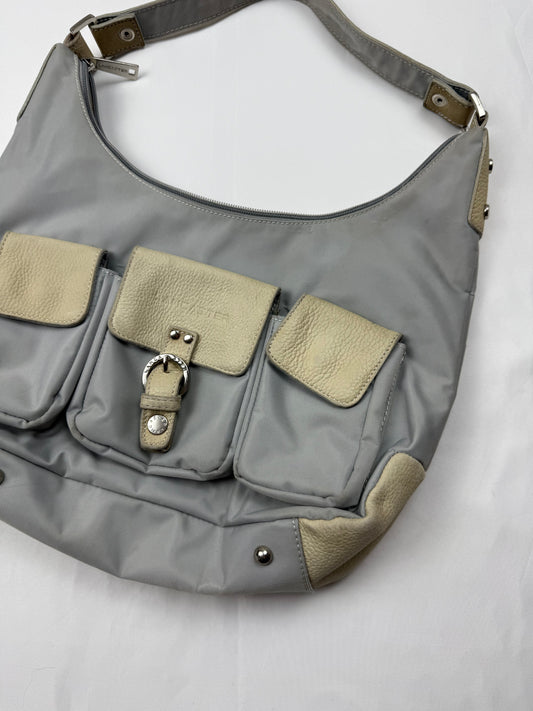 Baby blue pockets medium shoulder bag (31x23cm)